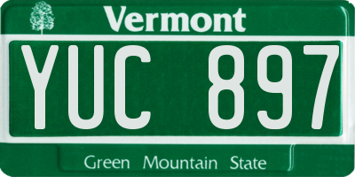 VT license plate YUC897