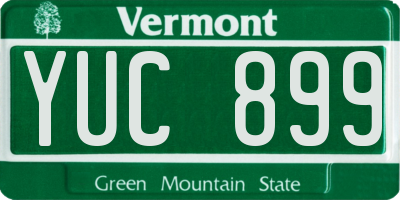 VT license plate YUC899