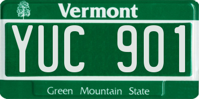 VT license plate YUC901