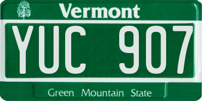 VT license plate YUC907