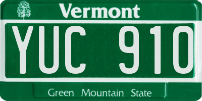 VT license plate YUC910