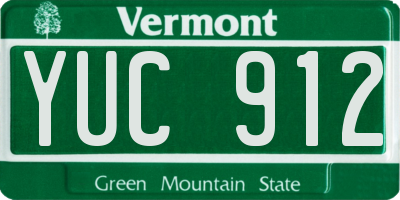 VT license plate YUC912