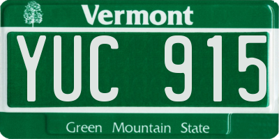 VT license plate YUC915