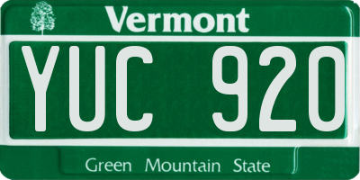 VT license plate YUC920
