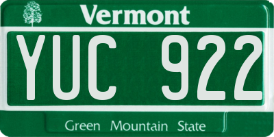 VT license plate YUC922