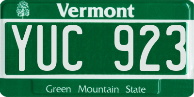 VT license plate YUC923