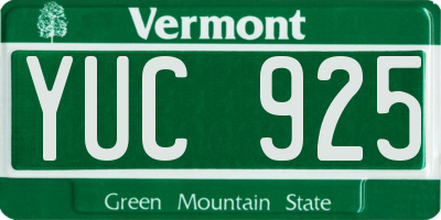 VT license plate YUC925