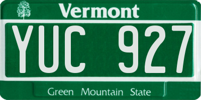 VT license plate YUC927