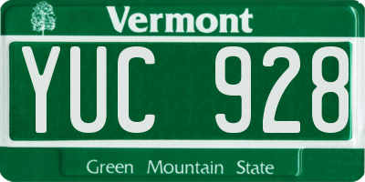 VT license plate YUC928