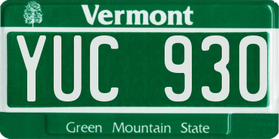 VT license plate YUC930