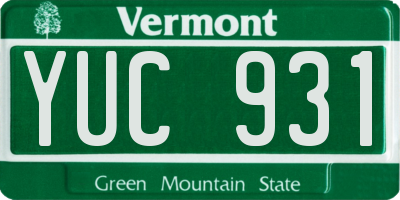 VT license plate YUC931