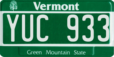 VT license plate YUC933