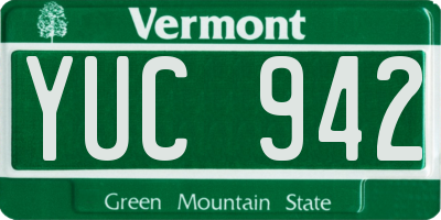 VT license plate YUC942