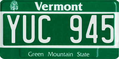 VT license plate YUC945