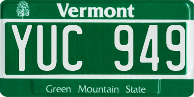 VT license plate YUC949