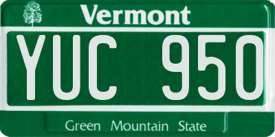 VT license plate YUC950