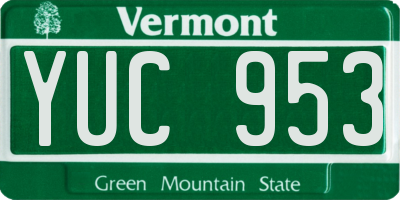 VT license plate YUC953