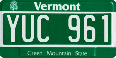 VT license plate YUC961