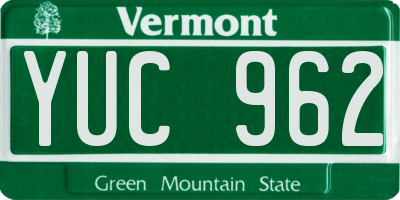 VT license plate YUC962