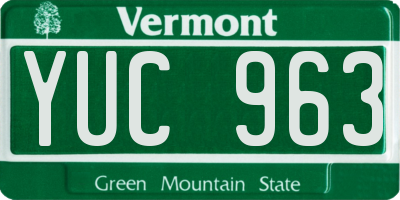 VT license plate YUC963