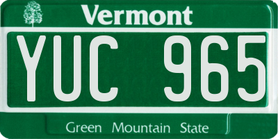 VT license plate YUC965