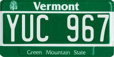 VT license plate YUC967