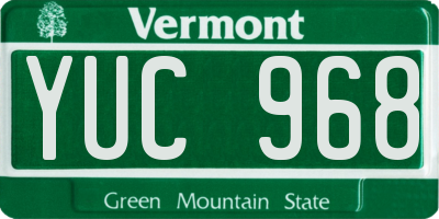 VT license plate YUC968