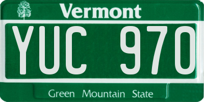 VT license plate YUC970