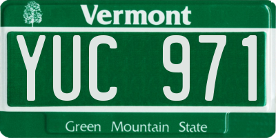 VT license plate YUC971