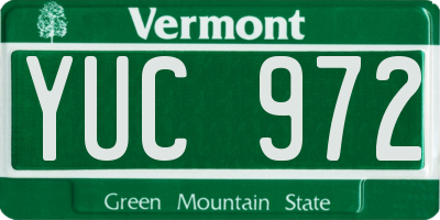 VT license plate YUC972