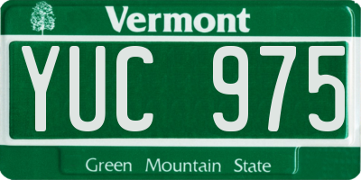 VT license plate YUC975