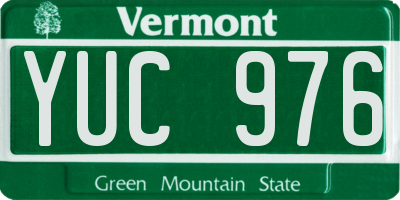 VT license plate YUC976