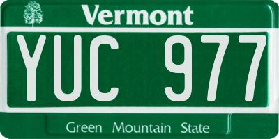 VT license plate YUC977