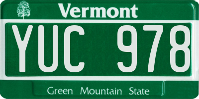 VT license plate YUC978