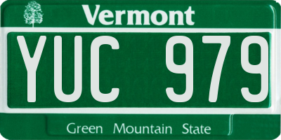 VT license plate YUC979