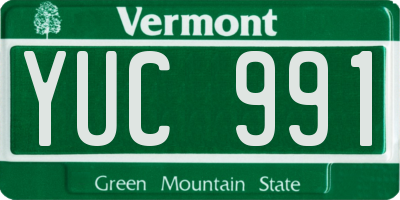 VT license plate YUC991