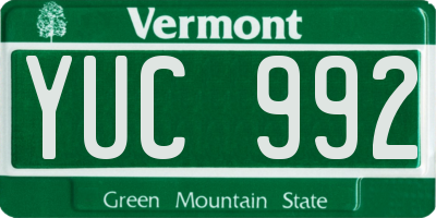VT license plate YUC992