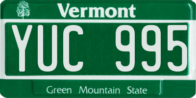 VT license plate YUC995