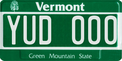 VT license plate YUD000