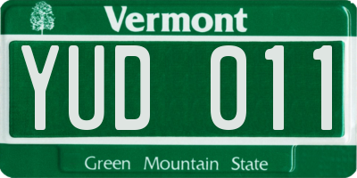 VT license plate YUD011
