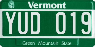 VT license plate YUD019