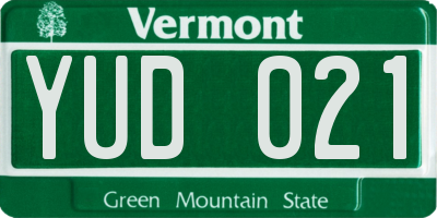 VT license plate YUD021