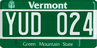 VT license plate YUD024