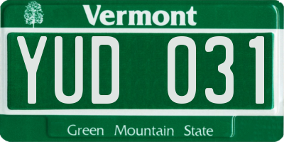 VT license plate YUD031