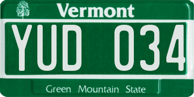 VT license plate YUD034
