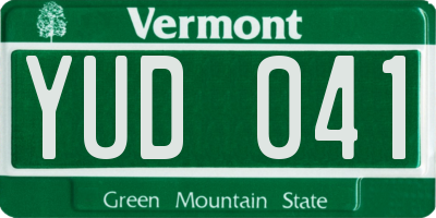 VT license plate YUD041