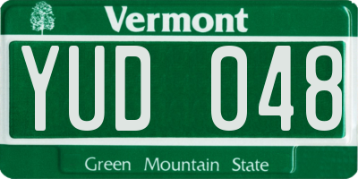 VT license plate YUD048
