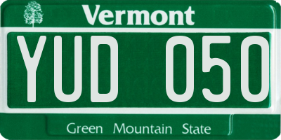 VT license plate YUD050