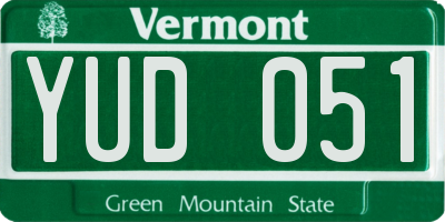 VT license plate YUD051