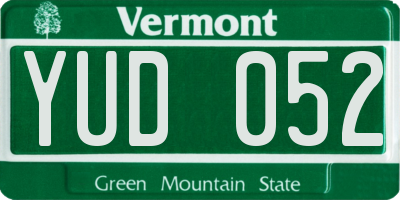 VT license plate YUD052